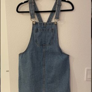 Denim overall dress w/ front pocket